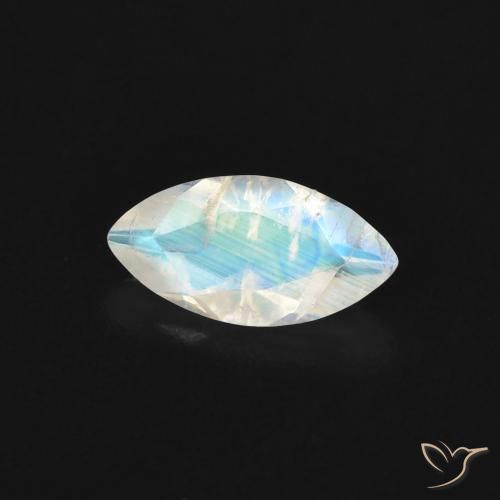 9,17 ctw natürlicher Bläulich-weiß Regenbogenmondstein, Marquise, Transparent