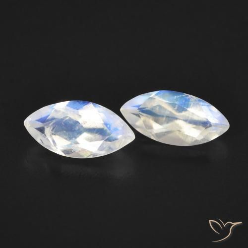 1.04 ct natürliche Bläulich-weiß Regenbogenmondstein-Edelsteine, Marquise, Transparent
