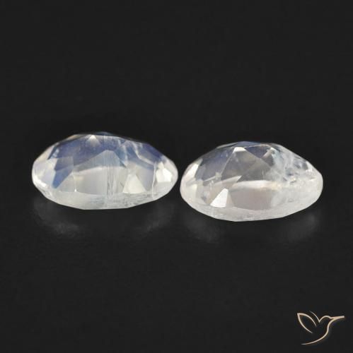 0.83 ct natürliche Bläulich-weiß Regenbogenmondstein-Edelsteine, Oval, Transparent