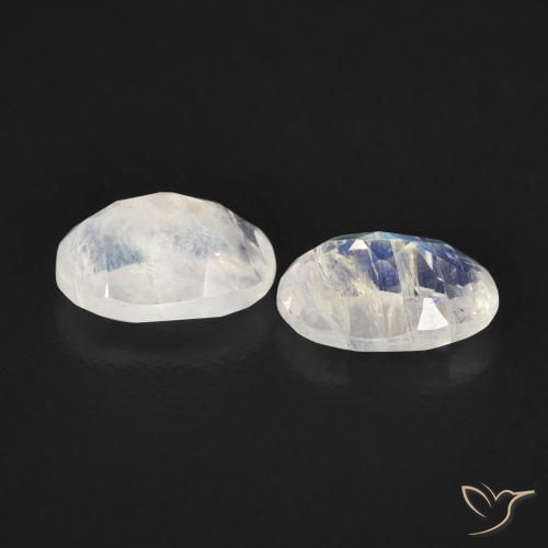 0.94 ct natürliche Bläulich-weiß Regenbogenmondstein-Edelsteine, Oval, Transparent