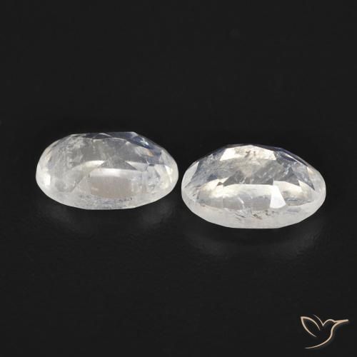 0.95 ct natürliche Bläulich-weiß Regenbogenmondstein-Edelsteine, Oval, Transparent