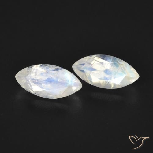 1.20 ct natürliche Bläulich-weiß Regenbogenmondstein-Edelsteine, Marquise, Transparent