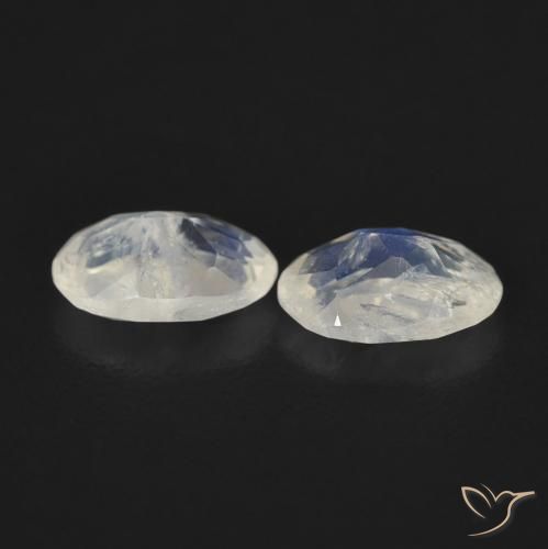 0.76 ct natürliche Bläulich-weiß Regenbogenmondstein-Edelsteine, Oval, Transparent