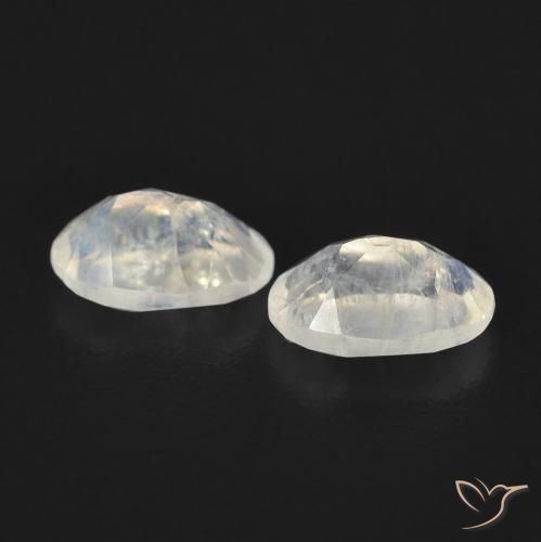 0.88 ct natürliche Bläulich-weiß Regenbogenmondstein-Edelsteine, Oval, Transparent