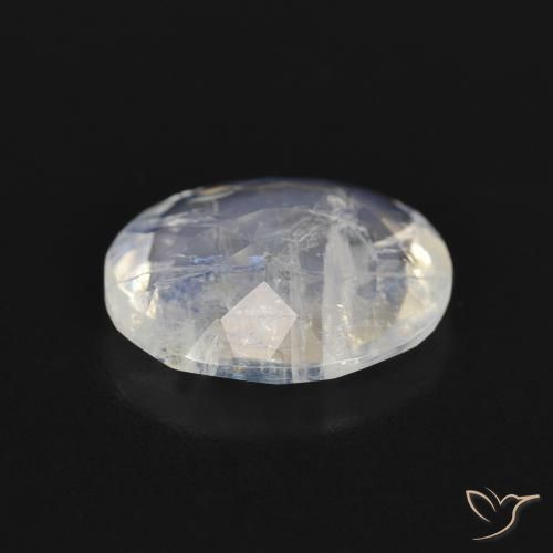 9,17 ctw natürlicher Bläulich-weiß Regenbogenmondstein, Oval, Transparent