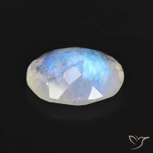 9,17 ctw natürlicher Bläulich-weiß Regenbogenmondstein, Oval, Transparent