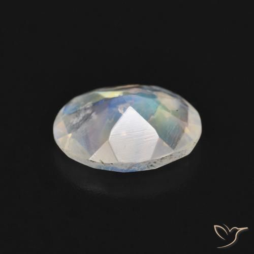 9,17 ctw natürlicher Bläulich-weiß Regenbogenmondstein, Oval, Transparent