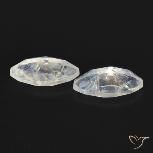 1.23 ct natürliche Bläulich-weiß Regenbogenmondstein-Edelsteine, Marquise, Transparent