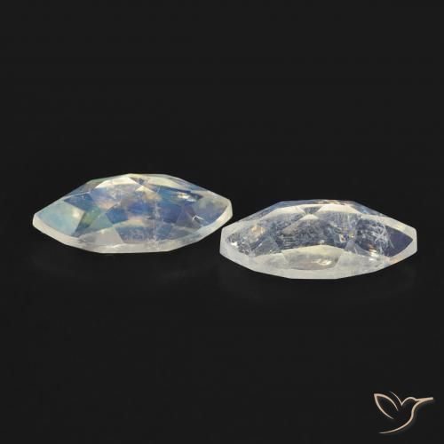 1.14 ct natürliche Bläulich-weiß Regenbogenmondstein-Edelsteine, Marquise, Transparent