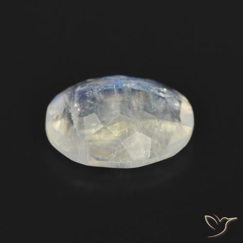 9,17 ctw natürlicher Bläulich-weiß Regenbogenmondstein, Oval, Transparent