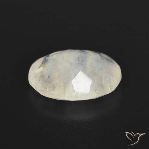 9,17 ctw natürlicher Bläulich-weiß Regenbogenmondstein, Oval, Transparent