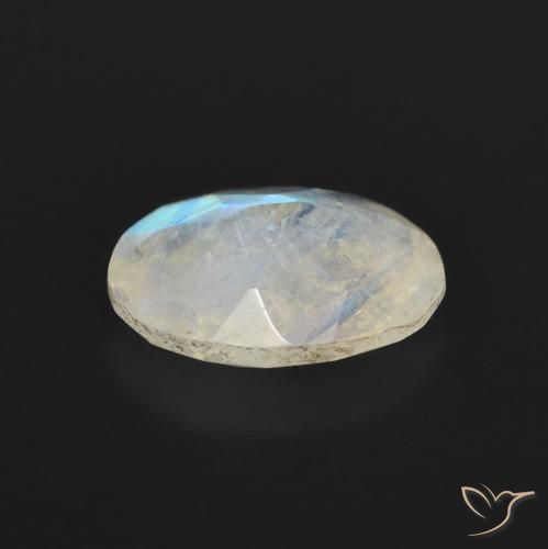 9,17 ctw natürlicher Bläulich-weiß Regenbogenmondstein, Oval, Transparent