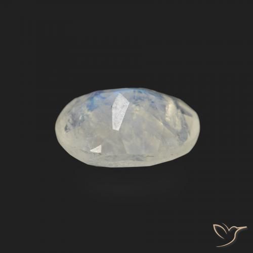 9,17 ctw natürlicher Bläulich-weiß Regenbogenmondstein, Oval, Transparent