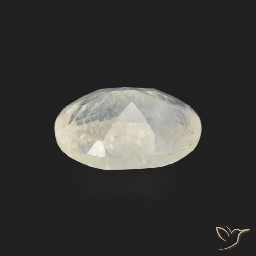 9,17 ctw natürlicher Bläulich-weiß Regenbogenmondstein, Oval, Transparent