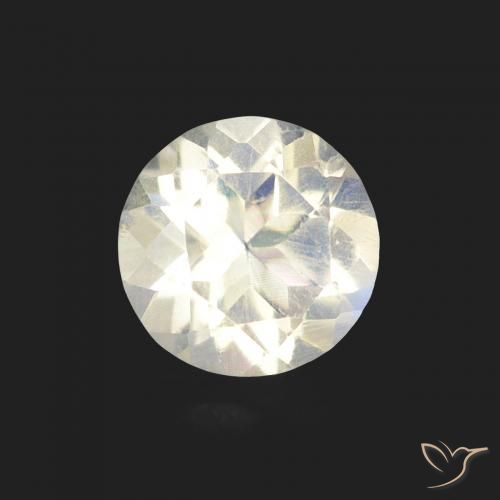 0.48ct Natürlicher Bläulich-weiß Regenbogenmondstein, Runden, Transparent