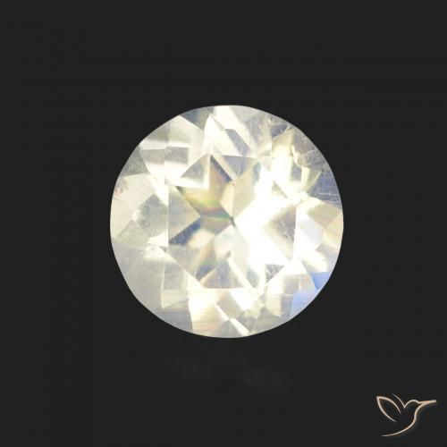 9,17 ctw natürlicher Bläulich-weiß Regenbogen-Mondstein, Rund Schliff, Transparent