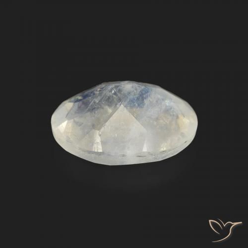 9,17 ctw natürlicher Bläulich-weiß Regenbogenmondstein, Oval, Transparent