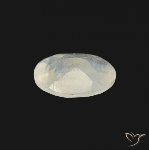 9,17 ctw natürlicher Bläulich-weiß Regenbogenmondstein, Oval, Transparent