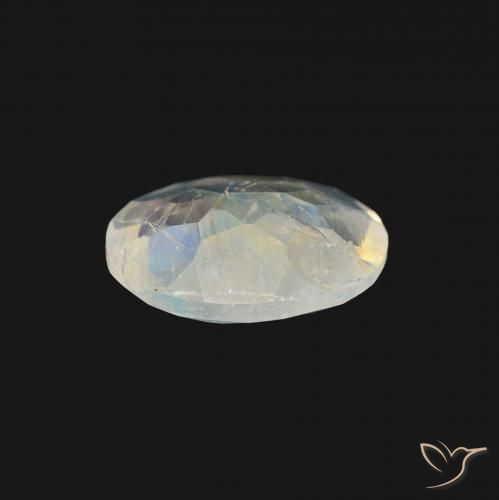 9,17 ctw natürlicher Bläulich-weiß Regenbogenmondstein, Oval, Transparent