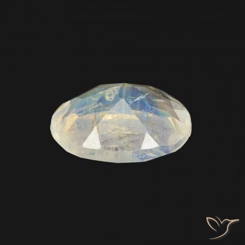 9,17 ctw natürlicher Bläulich-weiß Regenbogenmondstein, Oval, Transparent
