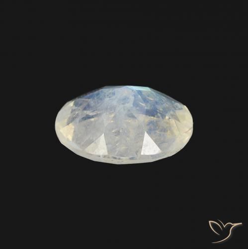 9,17 ctw natürlicher Bläulich-weiß Regenbogenmondstein, Oval, Transparent