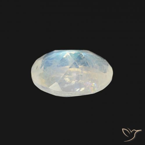 9,17 ctw natürlicher Bläulich-weiß Regenbogenmondstein, Oval, Transparent