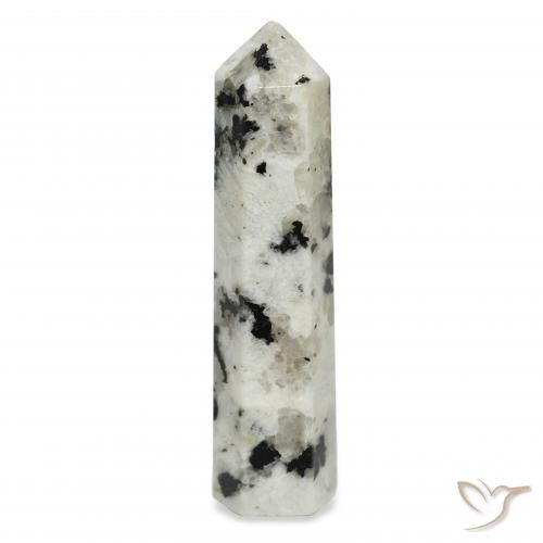 45.95ct Natürlicher Weiß mit Schwarz Regenbogenmondstein, Fantasie, Lichtundurchlässig