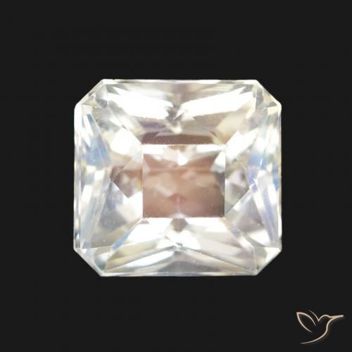1.99ct Bläulich-weiß Regenbogenmondstein, Smaragdschliff, VVS