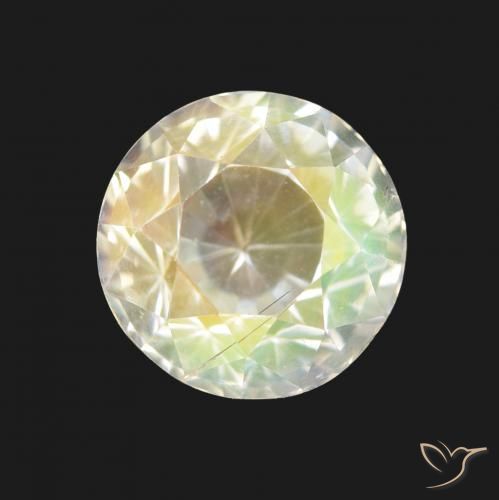 2.20ct Mehrfarbiges Weiß Regenbogenmondstein, Runden, VVS-VS