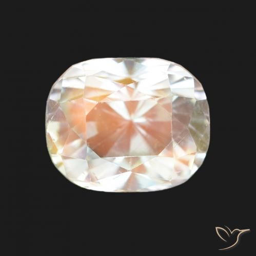 2.19ct Mehrfarbiges Weiß Regenbogenmondstein, Kissen, VVS-VS