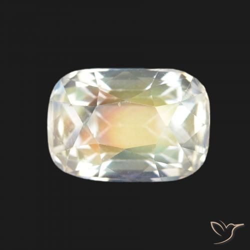 1.64ct Mehrfarbiges Weiß Regenbogenmondstein, Kissen, VVS-VS