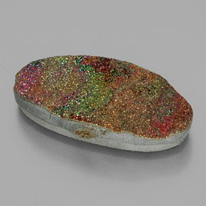 35,58 ctw natürlicher mehrfarbiger Regenbogen-Pyrit, Oval Schliff, Lichtundurchlässig