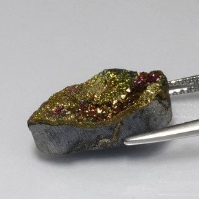 9,17 ctw natürlicher Mehrfarbig Regenbogenpyrit, Birnenform, Lichtundurchlässig