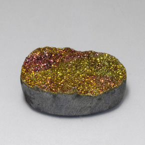 18,80 ctw natürlicher mehrfarbiger Regenbogen-Pyrit, Oval Schliff, Lichtundurchlässig