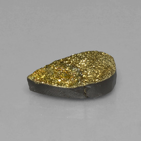 9,17 ctw natürlicher Mehrfarbig Regenbogenpyrit, Birnenform, Lichtundurchlässig