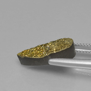 9,17 ctw natürlicher Mehrfarbig Regenbogenpyrit, Birnenform, Lichtundurchlässig