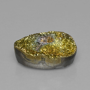 12,80 ctw natürlicher mehrfarbiger Regenbogen-Pyrit, Oval Schliff, Lichtundurchlässig