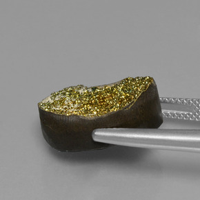 9,17 ctw natürlicher Mehrfarbig Regenbogen-Pyrit, Oval Schliff, Lichtundurchlässig