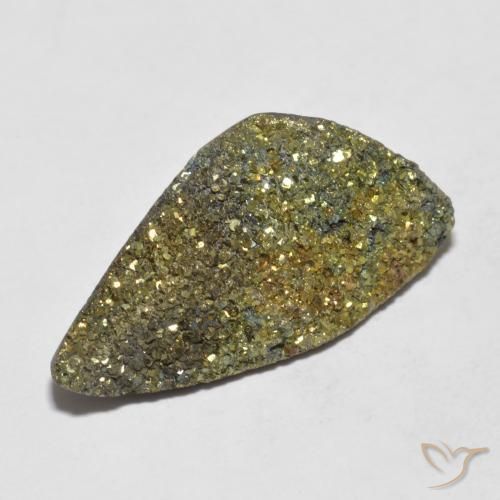 9,17 ctw natürlicher Mehrfarbig Regenbogenpyrit, Ausgefallene Form, Lichtundurchlässig