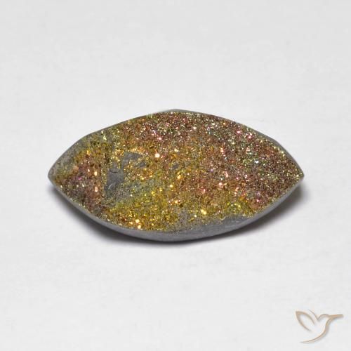 4.38ct Natürlicher Mehrfarbig Regenbogenpyrit, Marquise, Lichtundurchlässig