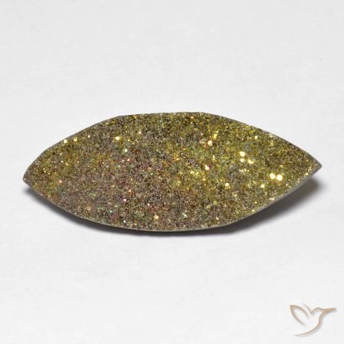 6.52ct Natürlicher Mehrfarbig Regenbogenpyrit, Marquise, Lichtundurchlässig