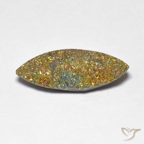 4.60ct Natürlicher Mehrfarbig Regenbogenpyrit, Marquise, Lichtundurchlässig