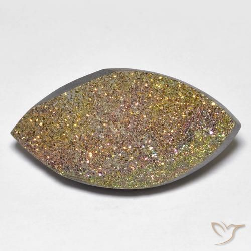 14.45ct Natürlicher Mehrfarbig Regenbogenpyrit, Marquise, Lichtundurchlässig