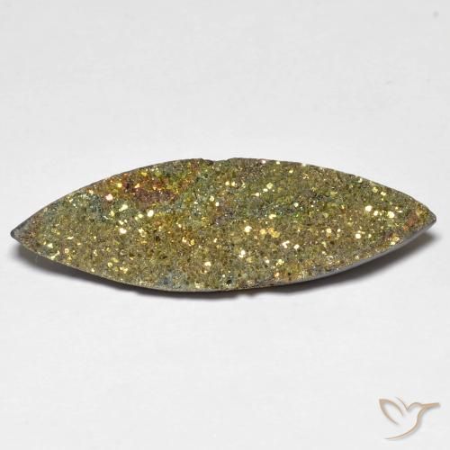 9.73ct Natürlicher Mehrfarbig Regenbogenpyrit, Marquise, Lichtundurchlässig