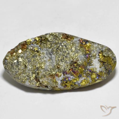 56.79ct Natürlicher Mehrfarbig Regenbogenpyrit, Fantasie, Lichtundurchlässig