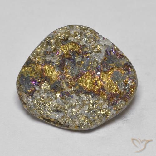 13.36ct Natürlicher Mehrfarbig Regenbogenpyrit, Fantasie, Lichtundurchlässig