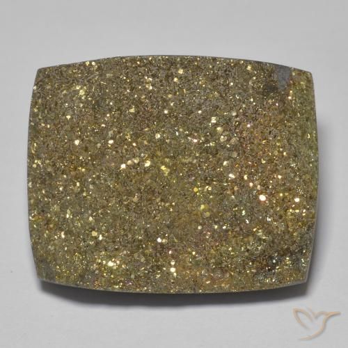 22.50ct Natürlicher Mehrfarbig Regenbogenpyrit, Baguette, Lichtundurchlässig