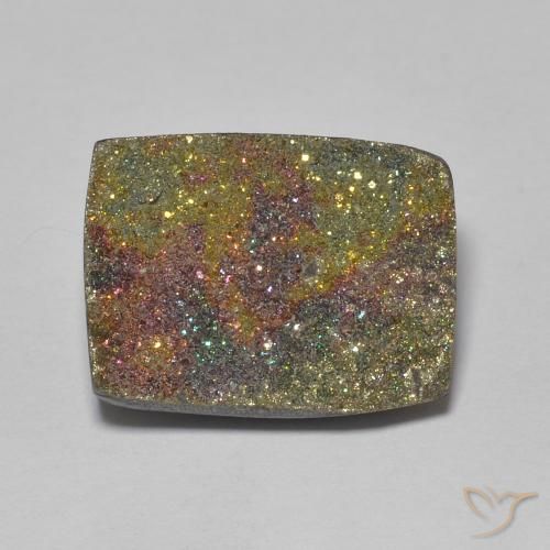 6.51ct Natürlicher Mehrfarbig Regenbogenpyrit, Baguette, Lichtundurchlässig