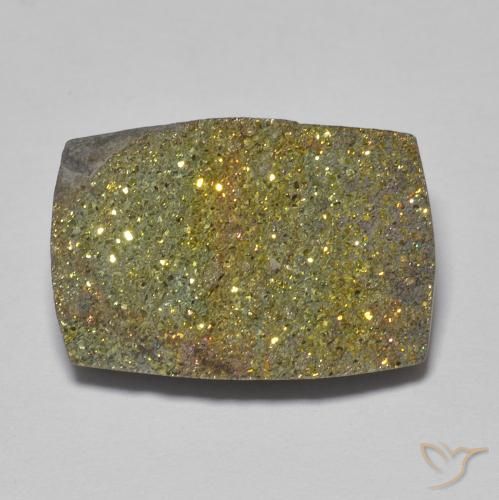 11.13ct Natürlicher Mehrfarbig Regenbogenpyrit, Baguette, Lichtundurchlässig