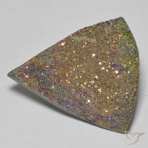 12.38ct Natürlicher Mehrfarbig Regenbogenpyrit, Trillion, Lichtundurchlässig